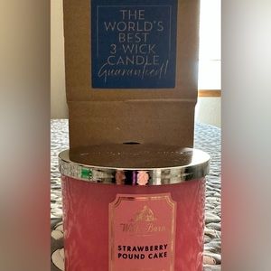 Strawberry pound cake 3 wick candle from Bath and Body works